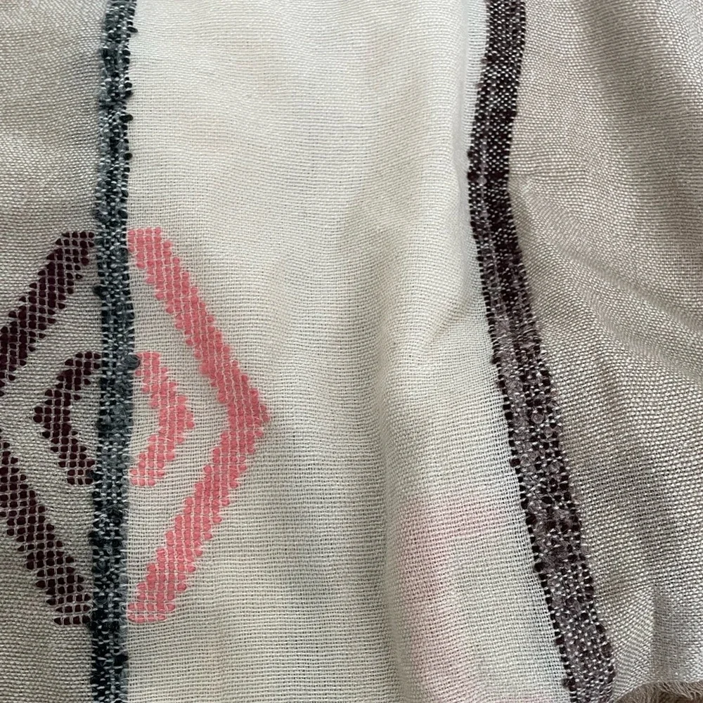 Madewell Tan and Brown Scarf with Fun Accent Colors